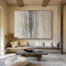Load image into Gallery viewer, Textured Gray Blue Abstract Hand-Painted Abstract Acrylic Art for Minimalist Bedroom Tranquility LargeART1624