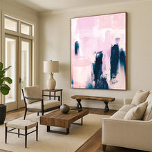 Load image into Gallery viewer, “Blush Silhouettes” - Soft pinks, dark blue, abstract shapes, dreamy mood DTP179