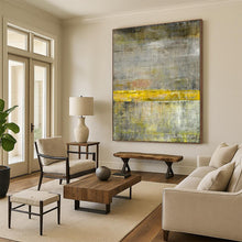 Load image into Gallery viewer, Gray & Yellow Abstract Art, Suited for Industrial - Style Loft & Modern Office LargeART2294