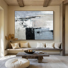 Load image into Gallery viewer, Minimalist Gray - White Abstract Acrylic painting DLZ152