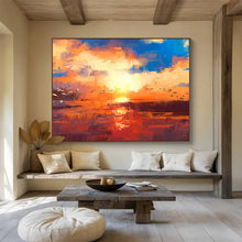 Load image into Gallery viewer, Vibrant Abstract Sunset Bird Painting On Canvas DKH387