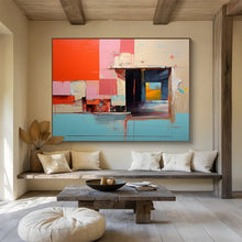 Load image into Gallery viewer, Abstract Interior with Geometric Shapes Painting on Canvas - “Modern Spaces” DKH640