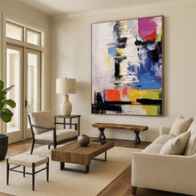 Load image into Gallery viewer, Large - Scale Hand - painted Colorful Abstract Layers Acrylic Art for Modern - Chic Apartments LargeART0239