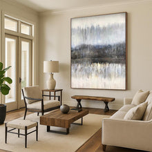 Load image into Gallery viewer, Gray & Blue Forest Abstract Art, Perfect for Serene Office & Nature - Inspired Bedroom LargeART2102