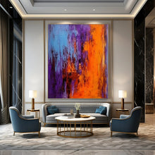 Load image into Gallery viewer, Purple - Orange Abstract Clash Acrylic Art, Perfect for Music Room & Eclectic Den LargeART1032