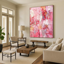Load image into Gallery viewer, Pink Abstract Expressionist Art, Great for Feminine Boutique & Romantic Bedroom LargeART2300