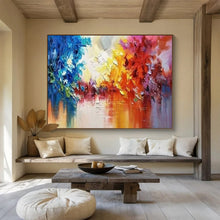 Load image into Gallery viewer, Colorful Forest Reflections: Vivid Nature - Inspired Abstract Large - Scale Hand - painted Abstract Acrylic Art DLZ186