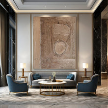 Load image into Gallery viewer, Abstract Brown Symbol Abstract Canvas Painting, Ideal for Rustic Office & Art - Curious Hallway LargeART1201