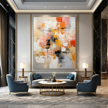 Load image into Gallery viewer, Warm Tones Abstract Cityscape Painting, Perfect for Industrial Loft & Urban - Chic Bedroom LargeART1391