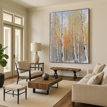 Load image into Gallery viewer, “Autumn Birch Forest Landscape” - Yellow, Orange, White Landscape Art on Canvas DKH1299