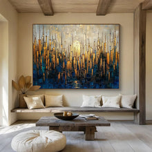 Load image into Gallery viewer, Golden Cityscape Large - scale acrylic painting DLZ172