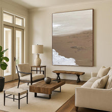 Load image into Gallery viewer, “Sandy Shore” – Smooth beige and white, with textured white “waves” and brown “sand” DTP375