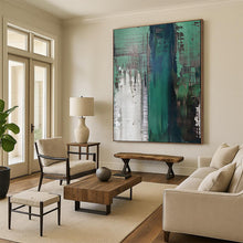 Load image into Gallery viewer, Green Abstract Textures Painting, Ideal for Modern Office & Nature - Inspired Living Room LargeART2021
