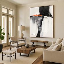 Load image into Gallery viewer, Black & Orange Abstract Figure Art, Ideal for Modern Bedroom & Artistic Nook LargeART2089