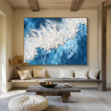 Load image into Gallery viewer, Textured Ocean Painting on Canvas - “Arctic Waters” DKH785