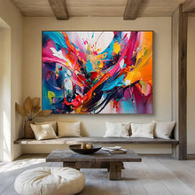 Load image into Gallery viewer, Dynamic Color Splash Abstract Painting on Canvas - “Color Explosion” DKH690