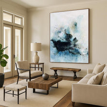 Load image into Gallery viewer, Ethereal Black & Blue Abstract Art, Great for Zen Meditation Space & Calm Bedroom LargeART2305