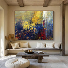 Load image into Gallery viewer, Golden - Hued Abstract Cityscape Painting for Urban Penthouse & Modern Office Lobby DKH193