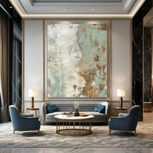 Load image into Gallery viewer, Textured Green & Brown Abstract Canvas Painting 2, Ideal for Farmhouse Dining Room & Bohemian Bedroom LargeART1268