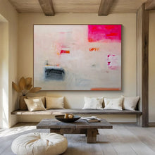 Load image into Gallery viewer, Subtle Pink & Orange Abstract - Calm Living Room Art LargeART1502