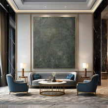 Load image into Gallery viewer, Large - Format Hand - painted Dark Green Textured Acrylic Art for Dramatic Dining Rooms LargeART0143