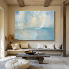 Load image into Gallery viewer, Serene Sailboat At Sea Abstract Painting On Canvas DKH436