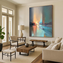 Load image into Gallery viewer, “Urban Twilight Hues” - Abstract Cityscape Painting, Perfect for Living Room, Abstract Painting on Canvas DKH1066