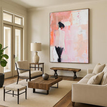 Load image into Gallery viewer, Soft Pink Abstract Figure Painting, Perfect for Feminine Boudoir & Calming Yoga Studio LargeART1897