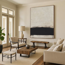 Load image into Gallery viewer, “Minimalist Black and White” - Monochromatic Abstract Art on Canvas DKH1419