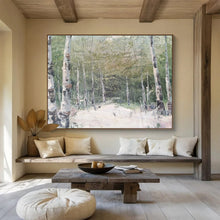 Load image into Gallery viewer, Aspen Forest Path Abstract Painting on Canvas - “Woodland Wander” DKH629