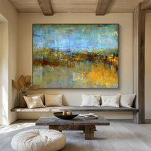 Load image into Gallery viewer, Blue - Toned Abstract Landscape Painting On Canvas DKH372