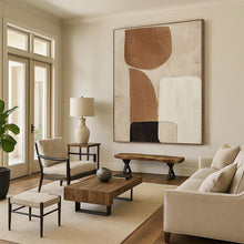 Load image into Gallery viewer, “Neutral Geometric Abstraction” - Minimalist Abstract Art on Canvas DKH1494