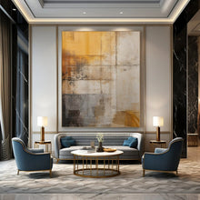 Load image into Gallery viewer, Warm - Hued Textured Abstract Acrylic Art, Perfect for Cozy Reading Nook & Rustic Dining Area LargeART1055