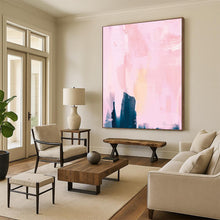 Load image into Gallery viewer, “Pink Haze” - Soft pinks, dark blue, layered brushstrokes, ethereal vibe DTP180