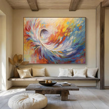 Load image into Gallery viewer, Swirl Abstract “Rainbow Vortex” Painting on Canvas, Dynamic Color Art DKH870