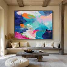 Load image into Gallery viewer, Bold Color Clash Abstract Canvas Painting DKH489