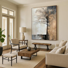 Load image into Gallery viewer, Grey - Toned Abstract Tree Painting, Ideal for Minimalist Bedroom & Nature - Inspired Library LargeART1929