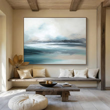 Load image into Gallery viewer, Hand - Painted Soft Coastal Abstract Acrylic Art for Serene Bedroom Retreat LargeART1638