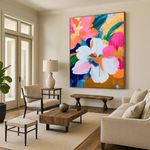 Load image into Gallery viewer, “Gilded Floral Pop” – Bold Flower Acrylic Painting with Gold Accents DTP284