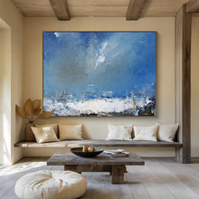 Load image into Gallery viewer, Dynamic Blue Sea and Sky Abstract acrylic painting DLZ031