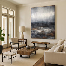 Load image into Gallery viewer, “Stormy Sea” – Blended gray, blue, and brown, abstract ocean with rough waves DTP368