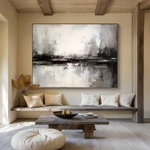 Load image into Gallery viewer, Black - White Abstract Landscape for Minimalist Bedroom & Monochrome Gallery DKH153