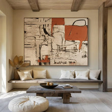 Load image into Gallery viewer, Neutral with Orange Accents Abstract Abstract acrylic painting DLZ099
