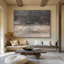 Load image into Gallery viewer, Hand - Painted Dark Gray Textured Abstract Acrylic Art for Modern - Style Study Wall Decoration LargeART1629