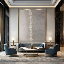 Load image into Gallery viewer, Subtle Grey Vertical Abstract Acrylic Art, Nice for Spa Room & Reading Nook LargeART0987