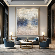 Load image into Gallery viewer, Blue - Gray Textured Abstract Art for Coastal Home Office & Modern Art Café LargeART0965