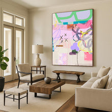 Load image into Gallery viewer, Pastel Abstract Collage Painting, Ideal for Bohemian Bedroom & Creative Studio LargeART1823