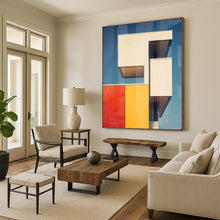 Load image into Gallery viewer, Modern Abstract Painting, Color - Blocked Architectural Art for Office & Urban - Style Living Room LargeART2173
