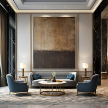 Load image into Gallery viewer, Brown - Black Divided Abstract Painting, Perfect for Sophisticated Hallway & Timeless Library LargeART1368