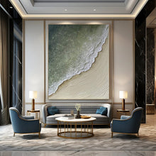 Load image into Gallery viewer, Coastal Shoreline Textured Art, Ideal for Beach House Living Room & Seaside Café LargeART1084